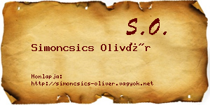 Simoncsics Olivér névjegykártya