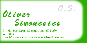 oliver simoncsics business card